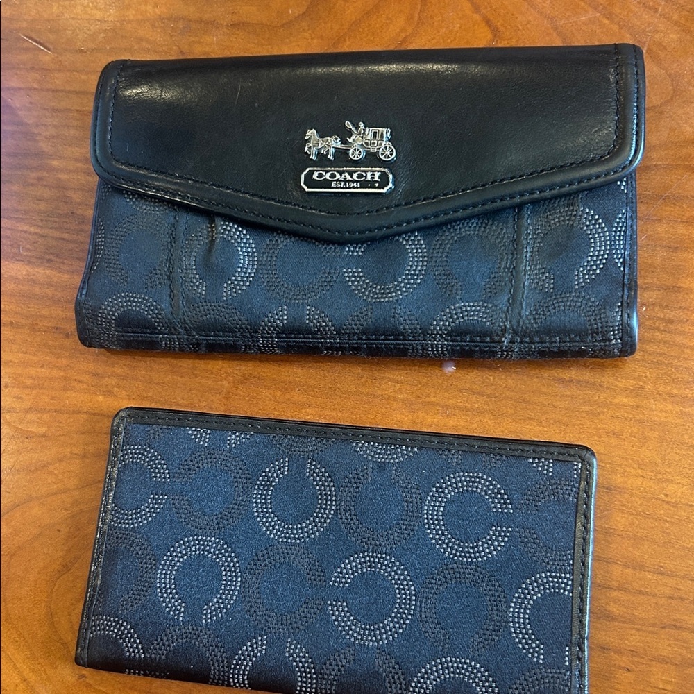 COACH Madison Op Art Envelope Slim Wallet in black